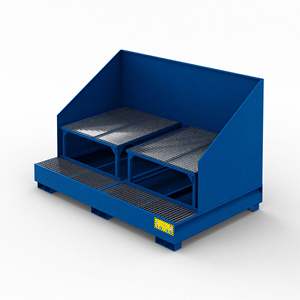 Nouveau réservoir de collecte horizontal en acier au carbone 2000L avec garde-boue pour 2 réservoirs IBC 1000LT - Product Image 1