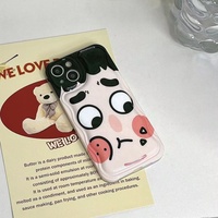 Mignon de Bande Dessinée d'origine Style Fronçant Les Sourcils Petit Garçon Mobile Téléphone Cas Creative TPU Mobile Couverture de Téléphone pour l'iphone 11/12/13 Pro Max