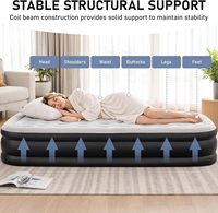 Matelas pneumatique pliable en coton, lit gonflable convertible avec pompe intégrée, dégonflage rapide, moderne, pour camping en extérieur