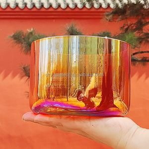 Cuenco de Cristal Transparente Color Rubí Q're, Cuenco de Cristal de Cuarzo Cósmico Transparente, Cuencos de Cristal para Sanación con Sonido, Cuencos de Cristal Alquímicos - Product Image 1