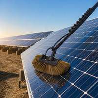 Kit de Cepillo Telescópico de Fibra de Carbono para Limpieza de Paneles Solares con Cerdas de Imitación de Pelo de Jabalí y Poste de Extensión de 20M OEM/ODM