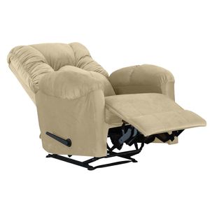 Chaise inclinable classique en velours moderne avec massage-Beige clair-American Polo Design-Prix direct d'usine - Product Image 3