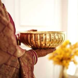 Decorative Trays Jasmine Glow Metal Urli <b>Large</b> Stylish Home Decor Centerpiece Ethnic Traditional Modern Handmade Elegant Durable - Product Image 4