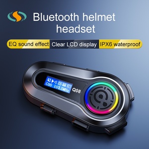 Q08 interphone FM Radio écran LCD haut-parleur de haute qualité 40mm diamètre moto casque interphone - Product Image 4