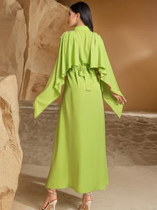 Caftan décontracté à porter au quotidien <span class=keywords><strong>pour</strong></span> les femmes musulmanes Style de robe de bal modeste avec manches longues et hijab Taille naturelle - Product Image 6