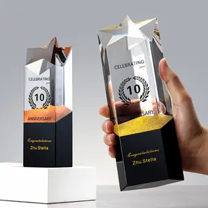 Premio stella di cristallo personalizzato in cristallo Briiliant per il trofeo campione
