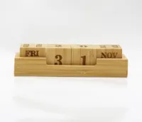 卸売カスタムクリエイティブ竹木製オフィスデスクカレンダー