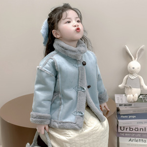 Cappotto per Bambine Autunno e Inverno 2025 Nuovo Stile alla Moda Ispessito NavyTop Casual <span class=keywords><strong>Abbigliamento</strong></span> <span class=keywords><strong>Invernale</strong></span> per Bambine - Product Image 3