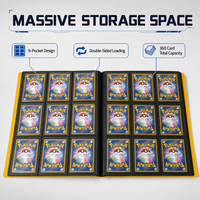 Classeur Premium pour Cartes à Collectionner à 9 Poches, 360 Emplacements, Album de Cartes à Chargement Latéral, Pochette Étanche en Cuir PU pour Rangement de Cartes de Jeu