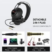 Casque de monitoring audio filaire professionnel CR-01 pour studio, avec basses profondes, accessoires pour instruments de musique
