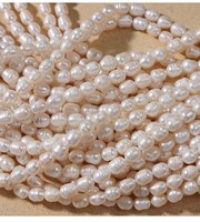 Perles de riz enfilées en gros, perles d'eau douce naturelles blanches de qualité AA, 8 mm, pour la fabrication de bijoux artisanaux DIY