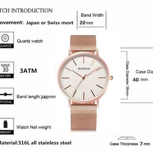 Montre pour femme en acier inoxydable personnalisée avec logo, cadran vintage de luxe, résistance à l'eau 30 bars, mouvement à quartz 20 mm - Product Image 4