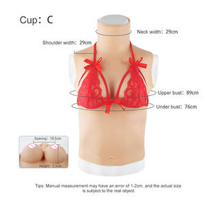 ONEFENG TC3 Drag Queen <span class=keywords><strong>Boobs</strong></span>, haut à col montant, demi-manches, bonnets B-H, 4 couleurs, silicone hautement réaliste, rembourrage en coton, une pièce - Product Image 4