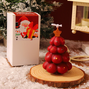 Collection de Bougies Parfumées Rouge Vin de Noël, Accessoires de Décoration d'Arbre de Noël, Bougies Parfumées pour Ambiance Festive - Product Image 4
