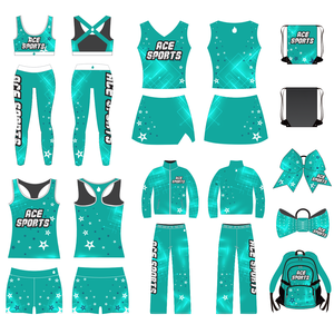 Uniformi da <span class=keywords><strong>Cheerleading</strong></span> in Cristallo di Alta Qualità, Personalizza il Tuo Design, per Adulti, ACE SPORTS, in Spandex/Poliestere - Product Image 1