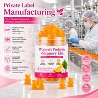 Gummies Probiotiques d'Orme Rouge pour Femmes, 60 Unités, Soutien Quotidien au Bien-être Féminin et à l'Équilibre du pH, Vente en Gros OEM