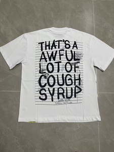 Camisetas góticas holgadas y transpirables de algodón de manga corta para hombre, estilo streetwear personalizado, con estampado 'That's a Awful Lot of Cough Syrup', para verano. - Product Image 4