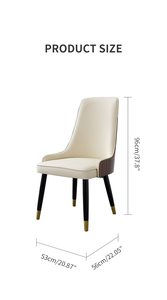 Chaises de salle à manger modernes en similicuir avec dossier haut et pieds dorés pour la maison, l'hôtel au Koweït et aux Émirats arabes unis - Product Image 6