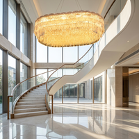 Lustre en cristal et métal LED de style nordique rétro industriel de qualité GRSD, éclairage de luxe pour salon, décoration intérieure