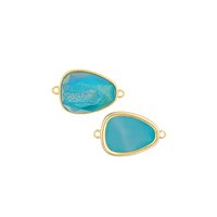 Mode Bleu Turquoise Gemstone Accessoires Connecteur Géode Agate Naturelle Pour La Fabrication De Bijoux