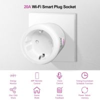 Enchufe Inteligente GIRIER 20A Tuya Wifi EU con Función de Monitoreo de Energía, Control Remoto por Aplicación Smart Life