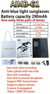 Lentes Inteligentes G1 con IA, Grabación <span class=keywords><strong>de</strong></span> Video y Audio <span class=keywords><strong>de</strong></span> 5MP 1080P, Traducción <span class=keywords><strong>de</strong></span> Diálogos, Carga Magnética, Micrófono/Altavoz, Control Táctil - Product Image 5