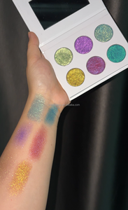 6-Màu DIY Kim Cương Duochrome Bóng Mắt Pallet Tùy Chỉnh Lấp Lánh Kim Loại Vegan Mắt Trang Điểm Long Lanh Multichrome <span class=keywords><strong>Eyeshadow</strong></span> Palette - Product Image 4