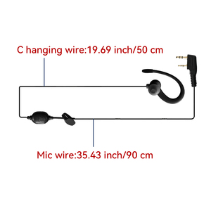Auricular Walkie Talkie con PTT para Kenwood NX-1200 NX-1300 Baofeng UV-5R BF-888S, Auricular Profesional de Seguridad - Product Image 6