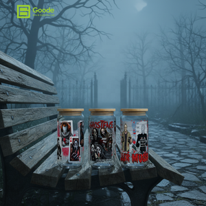 Pegatina <span class=keywords><strong>de</strong></span> transferencia Goode Tumbler impermeable con diseño <span class=keywords><strong>de</strong></span> esqueleto, payaso, pánico, gritos y <span class=keywords><strong>miedo</strong></span>, personalizable, UV DTF, para envolturas <span class=keywords><strong>de</strong></span> vasos <span class=keywords><strong>de</strong></span> vidrio <span class=keywords><strong>de</strong></span> 16 oz - Product Image 3