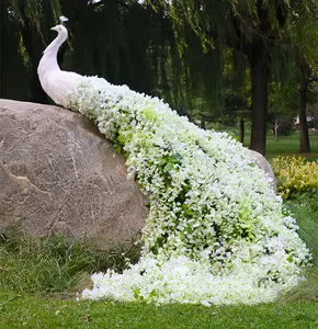Customized large white wedding peacock bird of paradise artificial flowers