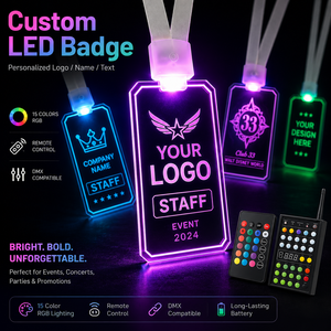 Fábrica de placas de identificación LED personalizadas, venta al por mayor de placas de identificación acrílicas iluminadas para personal, para bares, conciertos, festivales, pedidos de promoción al por mayor. - Product Image 2