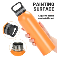 Botella de agua deportiva de acero inoxidable de doble pared de 18oz con logotipo personalizado Frasco isotérmico con certificación ISO para uso en oficina