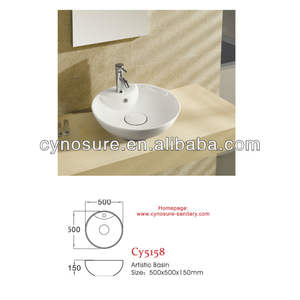 Lavabo Redondo de Cerámica para Montar en Mesa, con Grifo Individual, Diseño Elegante, Hecho en China - Product Image 2