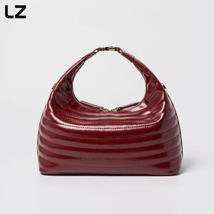 Sacs à bandoulière en cuir verni LZ personnalisés pour femmes, petit sac de soirée sous le bras en forme de lune, pochette en cuir véritable avec bandoulière - Product Image 3