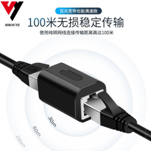 <span class=keywords><strong>RJ45</strong></span> réseau <span class=keywords><strong>double</strong></span> passage Mini <span class=keywords><strong>connecteur</strong></span> réseau noir Portable femelle à femelle Ethernet LAN connexion adaptateur Extender - Product Image 4