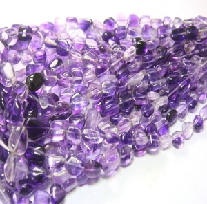 Cuentas sueltas de amatista natural, piedras preciosas de piedra con forma de caída suave para pulseras de joyería, hebras azules, moradas y negras - Product Image 4