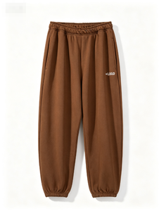 Pantalon de survêtement en coton pour homme, taille élastique, coupe décontractée, poids moyen, pour l'automne, avec logo sur la jambe droite - Product Image 3