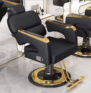 Modern Black <b>Leather</b> Hairdressing Chair Recliner Chair Large Hydraulic Pump Barber Chair Hair Cutting Chair Salon Furniture - Product Image 1