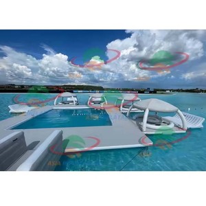 Piattaforma Galleggiante Gonfiabile Antiscivolo per Piscina, Bar Galleggiante, Molo in <span class=keywords><strong>Legno</strong></span>, Isola Galleggiante - Product Image 5