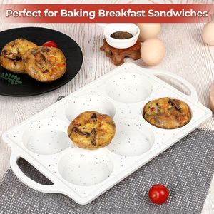 MUYULINS Factory 6-Cup LFGB Non-Stick BPA-Free Metal Reinforced Frame Giant <b>Silicone</b> Cup Muffin Cake Mold - Product Image 5