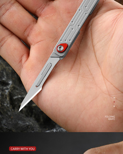 Mini Dao Thép Không Gỉ Gấp Nghệ Thuật Dao Cắt Giấy Dao Hoán Đổi Cho Nhau Lưỡi Cộng Với 10 Lưỡi - Product Image 5