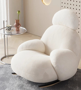 Fauteuil à bascule double moderne avec coussin capitonné pour la maison, le bureau, les loisirs, l'appartement et l'hôtel - Product Image 4