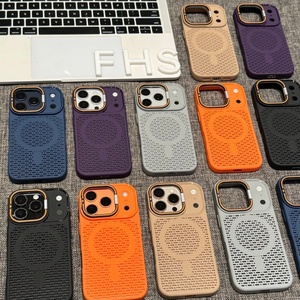 Funda magnética mate al por mayor con disipación de calor para iPhone 17 12 13 14 15 16 Pro Max 17 Air con cubierta de soporte de lente oculta - Product Image 2