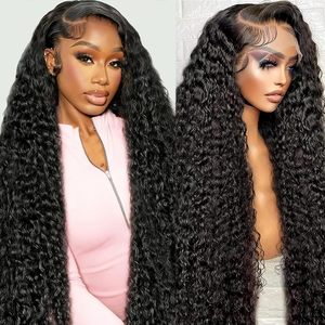 Pelucas de cabello humano natural de 40 pulgadas, 13x4, sin pegamento, con encaje frontal HD, cabello indio rizado con ondas de agua, peluca con encaje frontal transparente para mujeres - Product Image 2