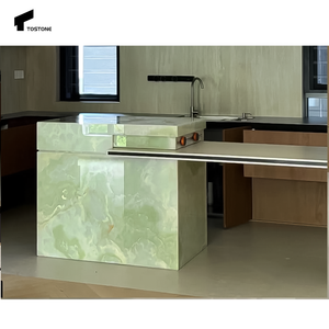 แผ่นหินโอนิกซ์ธรรมชาติสีเขียว20มม. โปร่งแสงโปร่งแสงสำหรับตกแต่งโต๊ะบนผนังเกาะโต๊ะสำหรับตกแต่งบันไดอ่างอาบน้ำ - Product Image 6