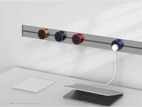 Cuisine industrielle 30A Mobile LED Encastré Surface Track Socket 3 Gang Power UK Plug & Sockets 60CM Power Strip