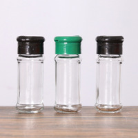 Botella de Vidrio para Especias con Tapa de Rosca, Capacidad de 75 ml, Tapa con Diseño de Orificios para Uso en Campamentos, Almacenamiento en la Cocina