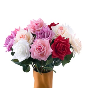 ดอกกุหลาบประดิษฐ์ CallaFloral ก้านเดี่ยว โพลีเอสเตอร์ ตกแต่งบ้าน ดอกไม้งานแต่งงาน สีขาว แดง ชมพู ม่วง แชมเปญ - Product Image 5