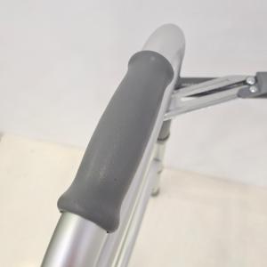 Andador plegable de 2 botones con ruedas, andador rodante, andador de rueda delantera, andadores ligeros de altura ajustable, Plata - Product Image 4