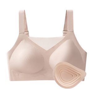 <span class=keywords><strong>Sujetador</strong></span> Post-Mastectomía sin Costuras, Cómodo, Transpirable, con Push-Up, Especializado, OEM ODM, Inalámbrico, con Espalda en U, para Prótesis - Product Image 1
